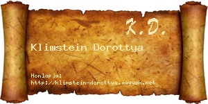 Klimstein Dorottya névjegykártya
